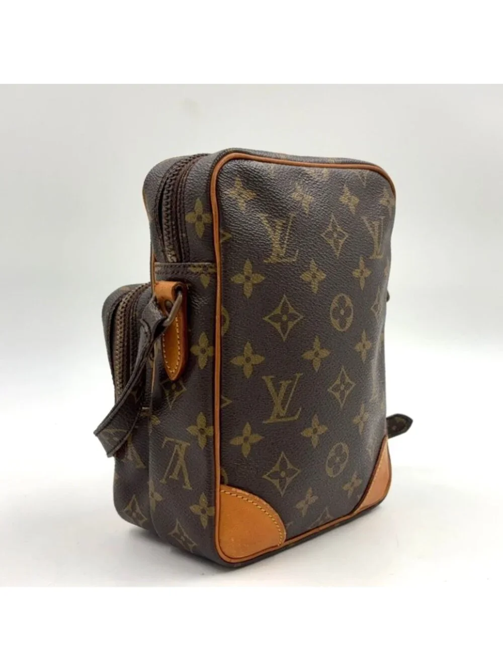 Louis Vuitton Amazon Monogram Leather Brown Light Shoulder Bag Gold